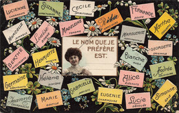 Prénom - Le Nom Que Je Préfère Est - Colorisé - Edit. Artist Atelier - Relief - Fleur - Carte Postale Ancienne - Firstnames