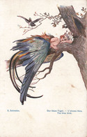 [-50%] Illustrateur - S. Solmoko - L'oiseau Bleu - Femme Oiseau - Colorisé  - Carte Postale Ancienne - Solomko, S.