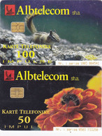 Albania 2 Phonecards Chip - - - Animals - Albanië