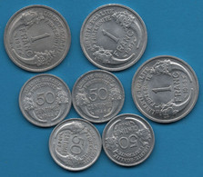 FRANCE LOT MONNAIES 7 COINS:  50 CENTIMES - 1 FRANC 1944 - 1958 - Lots & Kiloware - Coins