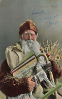 Joyeux Noël - Colorisé - Daté 1908 - Père Noël Oblitéré Bruxelles 1908 - Carte Postale Ancienne - Santa Claus