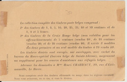 1915 - CP ENTIER Avec REPIQUAGE  VENTE TIMBRES  BELGIQUE GOUVERNEMENT En EXIL LE HAVRE (SPECIAL) - VOIR TEXTE ! - Zone Non Occupée