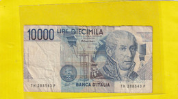 BANCA D'ITALIA  .  10.000 LIRE   A. VOLTA   .  1984   .  N°  TH 288543 P  .  2 SCANES - 10000 Lire