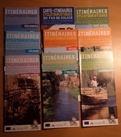 8 DEPLIANTS ITINERAIRES CYCLOTOURISME DU PAS DE CALAIS + UNE CARTE GENERALE - Cartes Routières