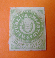 RDB. Ti. 10. 50. Argentine 10 Centavos Vert Jaune N°6 - Oblitérés