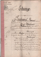 Echange 1864 Million Tisseur Gueydon La Grand Chana Saint Chef Propriété La Grand Chane Marais Saint Savin Bois Gris - Manuscripten