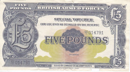 BILLETE DE REINO UNIDO DE 5 POUNDS BRITISH ARMED FORCES (BANK NOTE) - Fuerzas Armadas Británicas & Recibos Especiales