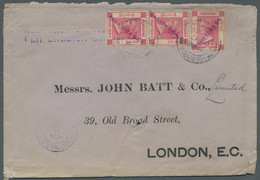 Hong Kong: 1901, Letter To London Bearing 4c Rose X3 (vert. Pair And Single) All - Autres & Non Classés