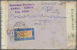 Yemen: 1940, 6 B. Brown-orange, Tied By SANAA And MAQUIA Cds To Cover To Beyrout - Yémen