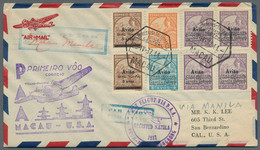 Macao: 1937, 28 4, Five Different First Flight Covers (Pacific Service) All With - Lettres & Documents