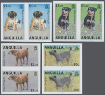 Anguilla: 2005, Dogs Complete Set Of Four In Vertical Or Horizontal IMPERFORATE - Anguilla (1968-...)