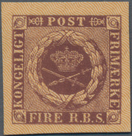 Denmark: 1854, FIRE R.B.S.: Proof In Adopted Design And Colour, Fresh Condition, - Ungebraucht