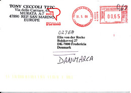 San Marino Cover With Meter Cancel Sent To Denmark 31-5-2008 (the Cover Is Bended) - Covers & Documents