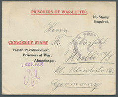 Deutsch-Ostafrika - Besonderheiten: KRIEGSGEFANGENENPOST, 1915, 1.9., Vordruck-U - Kolonie: Duits Oost-Afrika