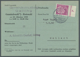 Bundesrepublik Deutschland: 1954, Heuss 5 Pfennig Vom Unterrand Entwertet "(24 B - Covers & Documents