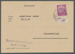 Bundesrepublik Deutschland: 1954, Heuss 5 Pfennig Vom Unterrand Entwertet "(24 B - Covers & Documents
