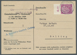 Bundesrepublik Deutschland: 1954, Heuss 5 Pfennig Vom Plattenoberrand Entwertet - Covers & Documents