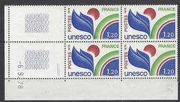 CD 56 FRANCE 1978 TIMBRE SERVICE UNESCO COIN DATE 56 : 6 / 9 / 78 - Servizio