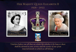 FALKLAND ISLANDS New *** 2023 Queen Elizabeth II (1926 - 2022) Balmoral Castle ,George VI,MS MNH (**) - Nuevos