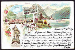 1897 Gelaufene AK: Gruss Aus Uri (Altdorf, Bürglen Und Flüelen) - UR Uri