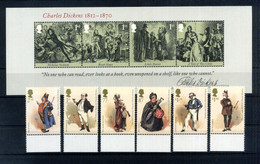 2012 GRAN BRETAGNA 3844/3849 + BF 97 MNH **, Charles Dickens - Unused Stamps