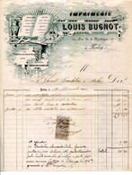 FACTURE.58.NIEVRE.NOLAY.IMPRIMERIE LOUIS BUGNOT 39 RUE DE LA REPUBLIQUE. - Imprenta & Papelería