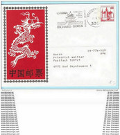 BERLIN BRD GERMANY ALLEMAGNE Ganzsache Postal - 25 Pf Burgen + Gebühr Bezahlt Borek China (17413) - Postales Privados - Usados