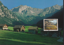 1993 Liechtenstein MC 113 Mi:LI 1056°, Yt:LI 997°, Zum:LI 998°,  Stegerhütten Und Naafkopf, Maler Hans Gantner - Lettres & Documents