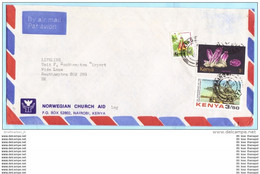 KENIA KENYA - Brief Cover Lettre - 103 238 244 Schwimmkran Blumen Minerale --- NORWEGIAN CHURCH (29443) - Kenya (1963-...)