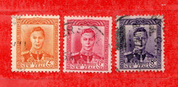 (Us.8) NUOVA ZELANDA  °-1947 - George VI.  Yvert. 285-288-289. Usato - Gebraucht