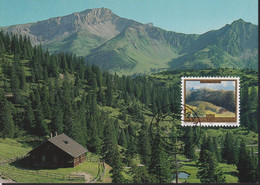 1993 Liechtenstein MC 113 Mi:LI 1057°, Yt:LI 998°, Zum:LI 999°,  Sass Mit Jagdhaus, Maler Hans Gantner - Storia Postale