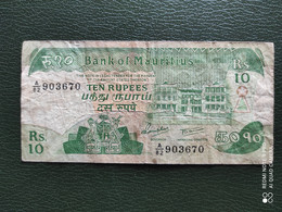 Billet Mauritanie Afrique Bank Ok Mauritius 10 Rupees - Mauritania