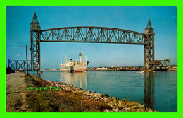CAPE COD, MA - VIEW OF CANAL FROM BOURNE BRIDGE - ANIMATED WITH SHIP -  PUB BY SERVICE NEWS CO - - Cape Cod