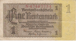 BILLETE DE ALEMANIA DE 1 RENTENMARK DEL AÑO 1937  (BANKNOTE) - Andere & Zonder Classificatie