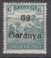 Hungary Baranya 1919 Mi#21 (black Overprint) Mint Hinged - Baranya