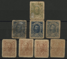 RUSSIA MONEY STAMPS GELDMARKEN NOTGELD TIMBRES MONNAIE N° 81 (x3) + N° 83 (X4) + N° 84, Traces D'utilisation - Unused Stamps