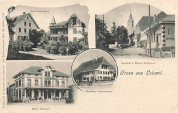 Gruss Aus Lotzwil Bad Gutenberg Gasthof Bären Hôtel Bahnhof Handlung Leuenberger (Langenthal) Gutenburg - Langenthal