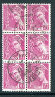 FRANCE- Y&T N°416- Oblitéré En Bloc De 6 - 1938-42 Mercurio
