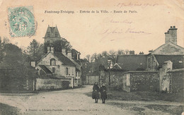 Fontenay Trésigny * Entrée De La Ville Et Route De Paris * Villageois * 1906 - Fontenay Tresigny