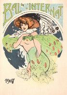 Reproduction Affiche Bal De L'Internat 1907 Chez Bullier - Dessin Florone (art Nouveau) Publicité Au Dos: Solution Stago - Manifesti