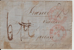 1856 - USA - LETTRE De SAN FRANCISCO => ARLANC (PUY DE DOME) Via NEW YORK - ENTREE PAR LE HAVRE - TAXE RECTIFIEE - Entry Postmarks
