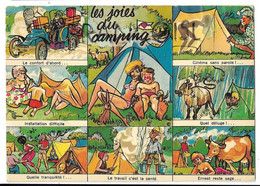 Les Joies Du Camping. Carte Mosaïque: Tentes, Escargot, Vache, ... - Humor