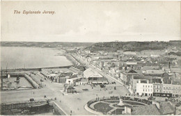 The Esplanade, Jersey (Good Detail- NOTE-Lack Of  People & Traffic - See Extra Enlarged Scan For Interest.!)-see 3 Scans - St. Helier