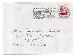 MONACO--1992--lettre De Monte-Carlo Pour  Nantes-44 (France)..cachet Flamme " TENNIS" - Lettres & Documents