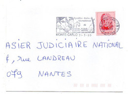 MONACO--1999--lettre De Monte-Carlo Pour  Nantes-44 (France)..cachet Flamme "Exposition Canine Internationale (chien) " - Briefe U. Dokumente