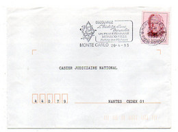 MONACO-1993-lettre De Monte-Carlo Pour Nantes-44 (France)..cachet Flamme "Monaco Story--Histoire D'une Dynastie (film) " - Storia Postale