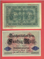 LOT 2 BILLETS DE BANQUE 50 MARK ALLEMAGNE 1914 Darlehenskassenschein - 50 Mark