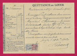 Quittance De Loyer Datée De 1920 - Location D'un Bien Immobilier Situé à Fontenay Trésigny En Seine Et Marne - Lettres & Documents