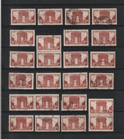 258 De 1929 / 1931 - 24 Timbres Oblitérés + 2 En Plus - ARC DE TRIOMPHE . 2.f. Brun-rouge - 2 Scannes - Usados