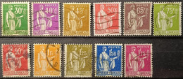 FRANCE 1932-33 Y&T N° 280 à 289 Type Paix. Série Complète (11 Valeurs). Oblitérés T.B. Voir Scan... - 1932-39 Paz